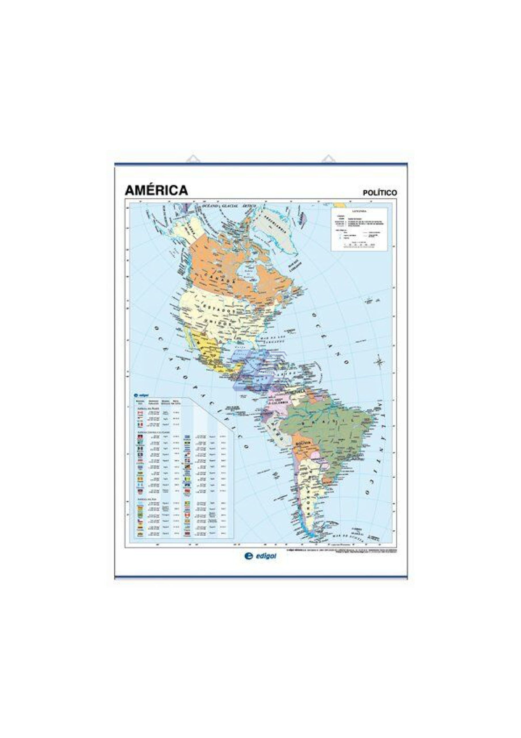 Mapa América Físico-Político - Imagen 2