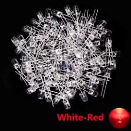 100 diodos transparentes 5mm emisores de luz LED