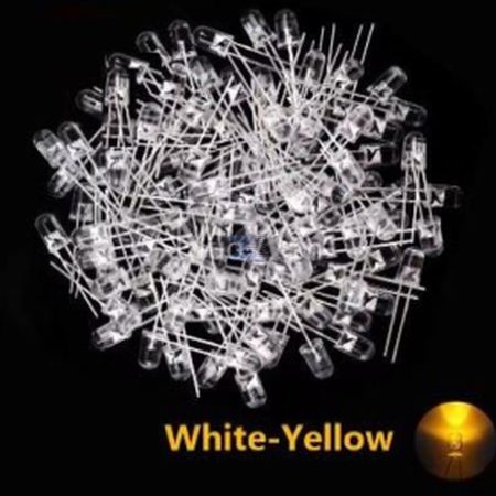 100 diodos transparentes 5mm emisores de luz LED