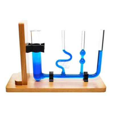 Aparato de nivel de líquido en base de madera resistente, 8.5 " de largo, 5.5" de alto, base desmontable para facilitar el drenaje / limpieza