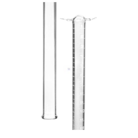 Eudiómetro, 100 ml - Dos electrodos de platino - Graduaciones blancas - Extremo sellado - Vidrio de borosilicato