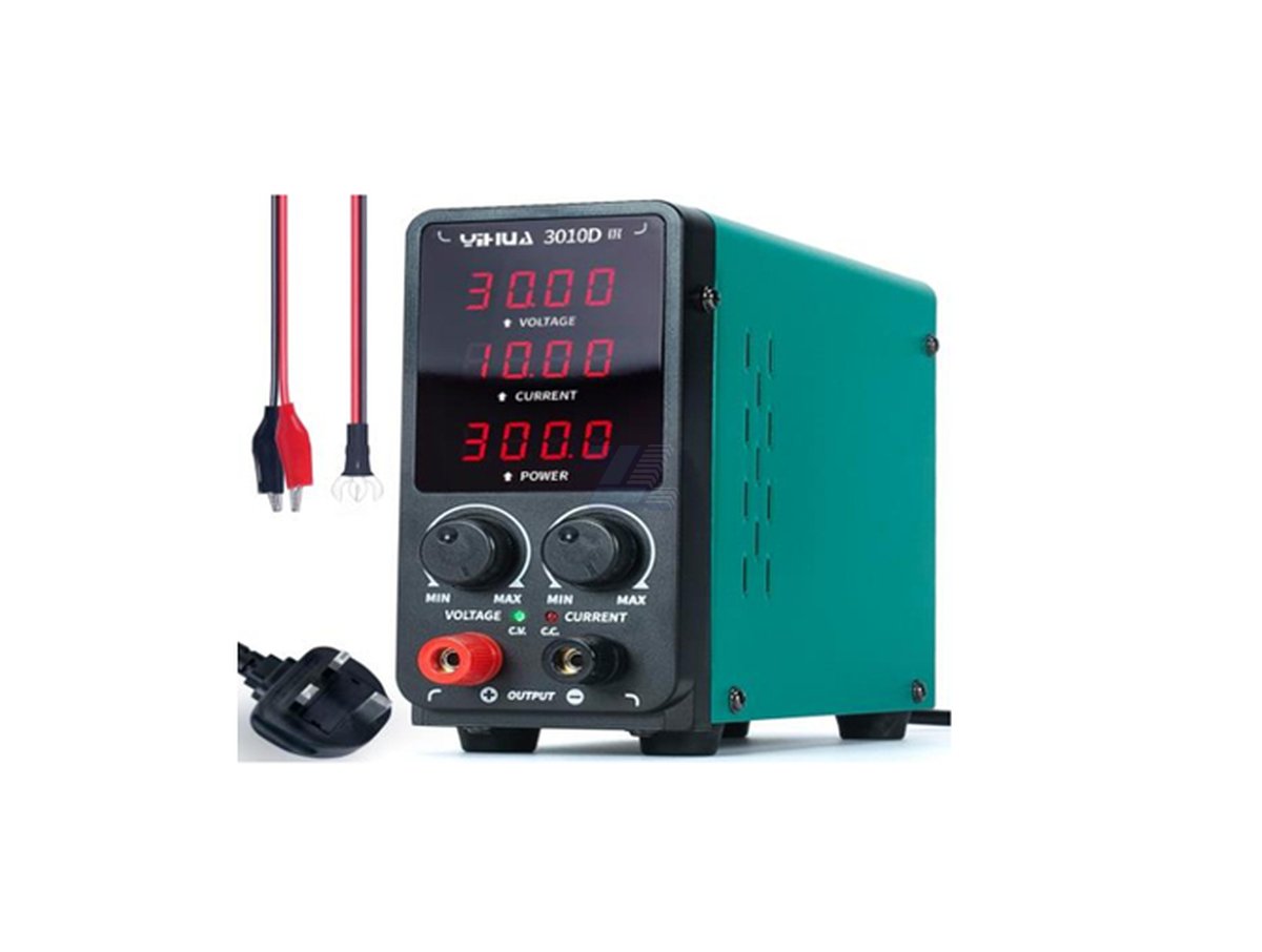 Fuente de alimentación de CC ajustable YIHUA 3010D-III de 0,00-30 V, 0,000-10 A