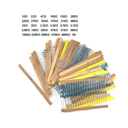 Kit resistencias 1/4w 30 valores 600 unidades