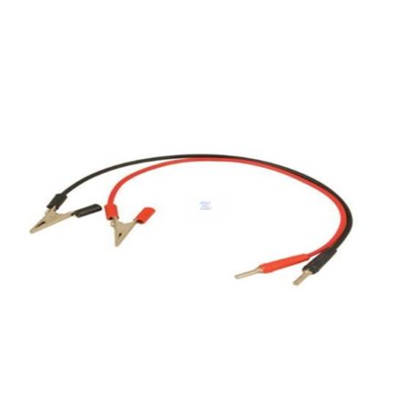 Par de cables rojo y negro con ficha banana y pinza cocodrilo