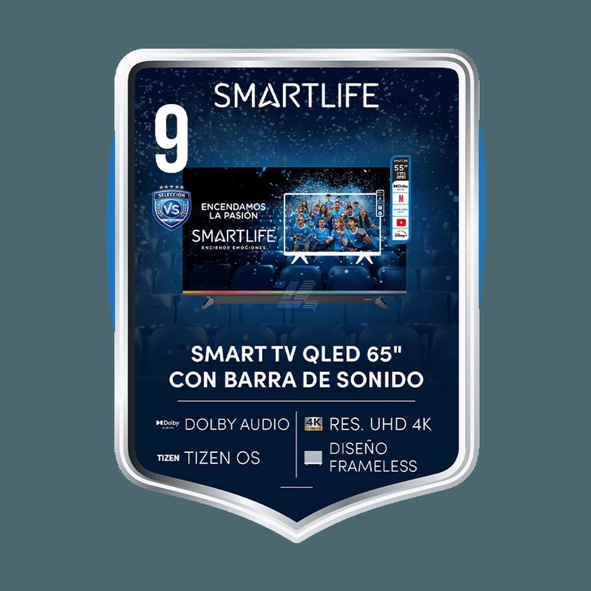 SMART TV SMARTLIFE QLED 65" 4K CON BARRA DE SONIDO - Imagen 3