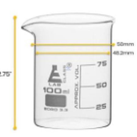 Vaso de precipitado capacidad 100 ml