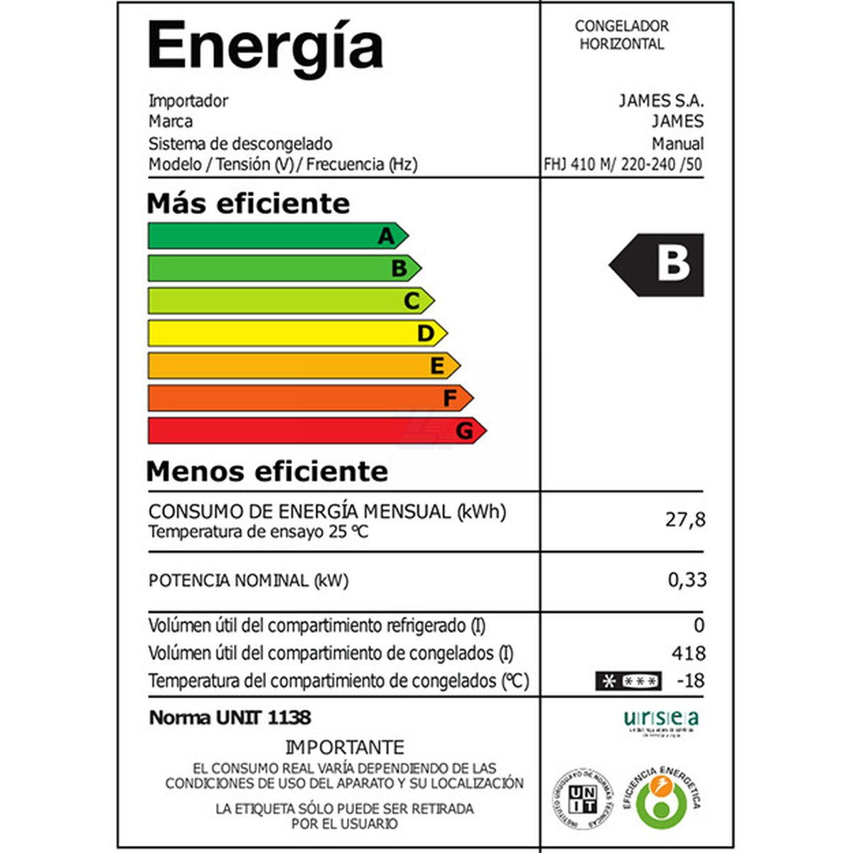 Freezer Horizontal James 418 Lts Fhj 410 M - Imagen 2