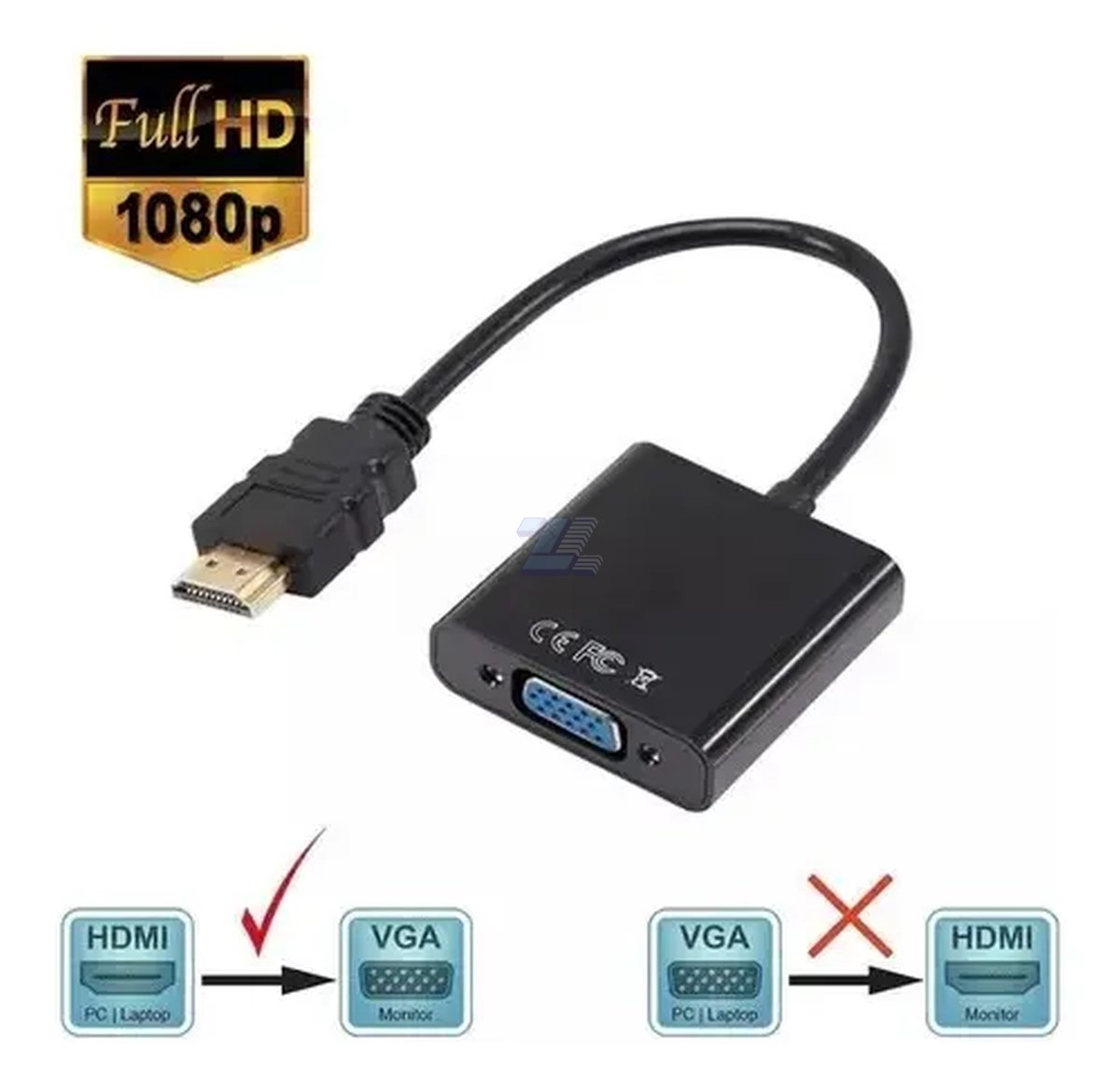 Adaptador de HDMI macho a VGA hembra incluye cable de audio - Imagen 6