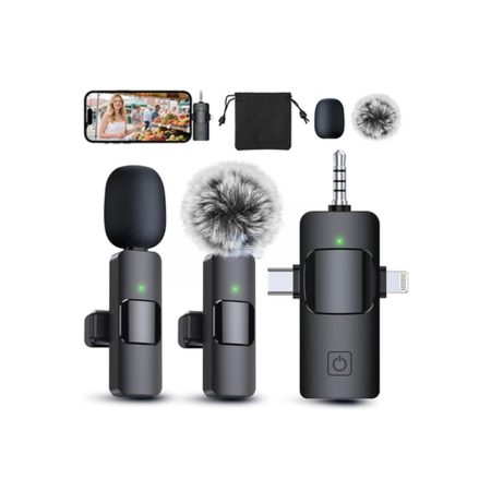 Micrófono inalámbrico profesional 3 en 1 para iPhone/Android/cámara