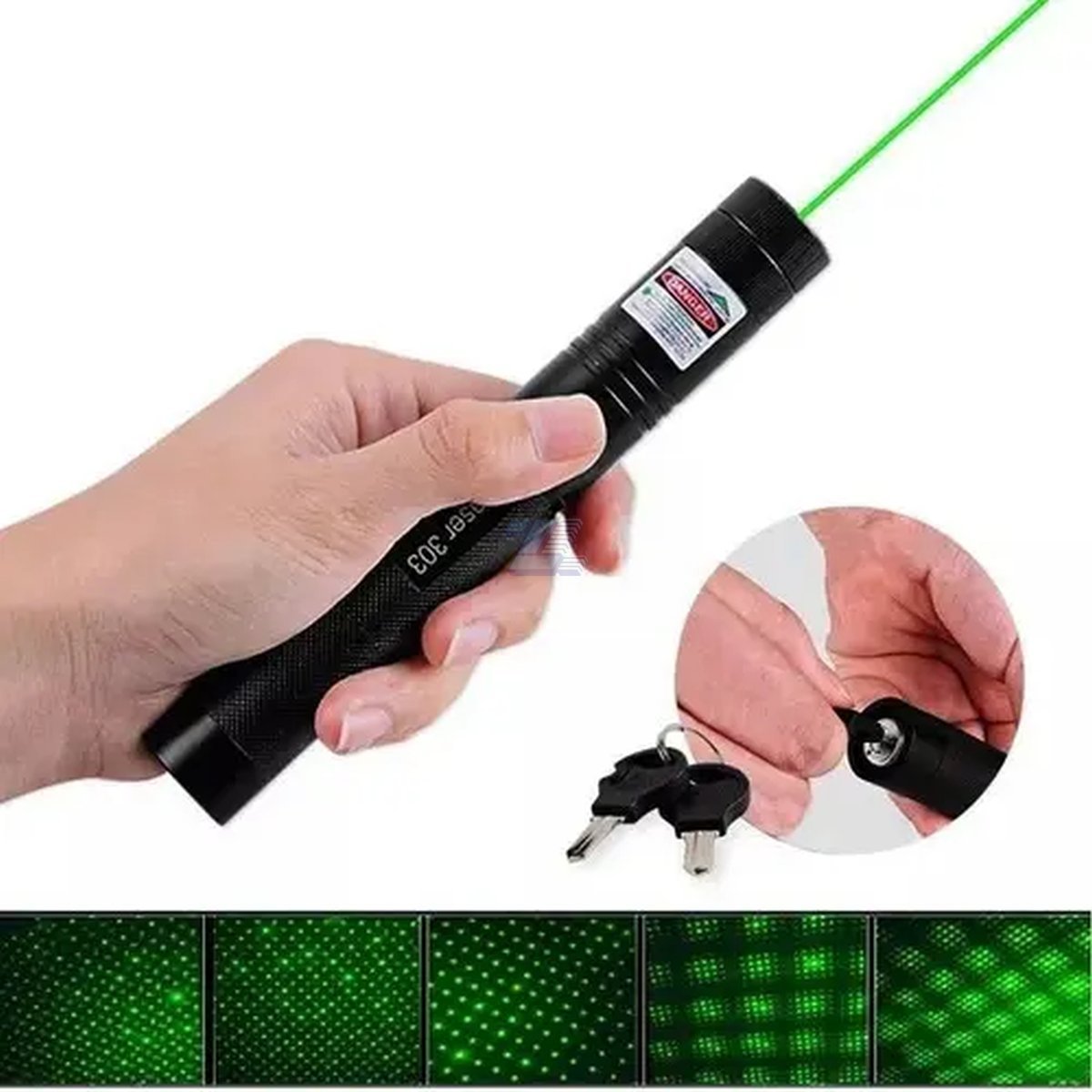 Puntero laser verde recargable 3 modos de luz largo alcance - Imagen 2